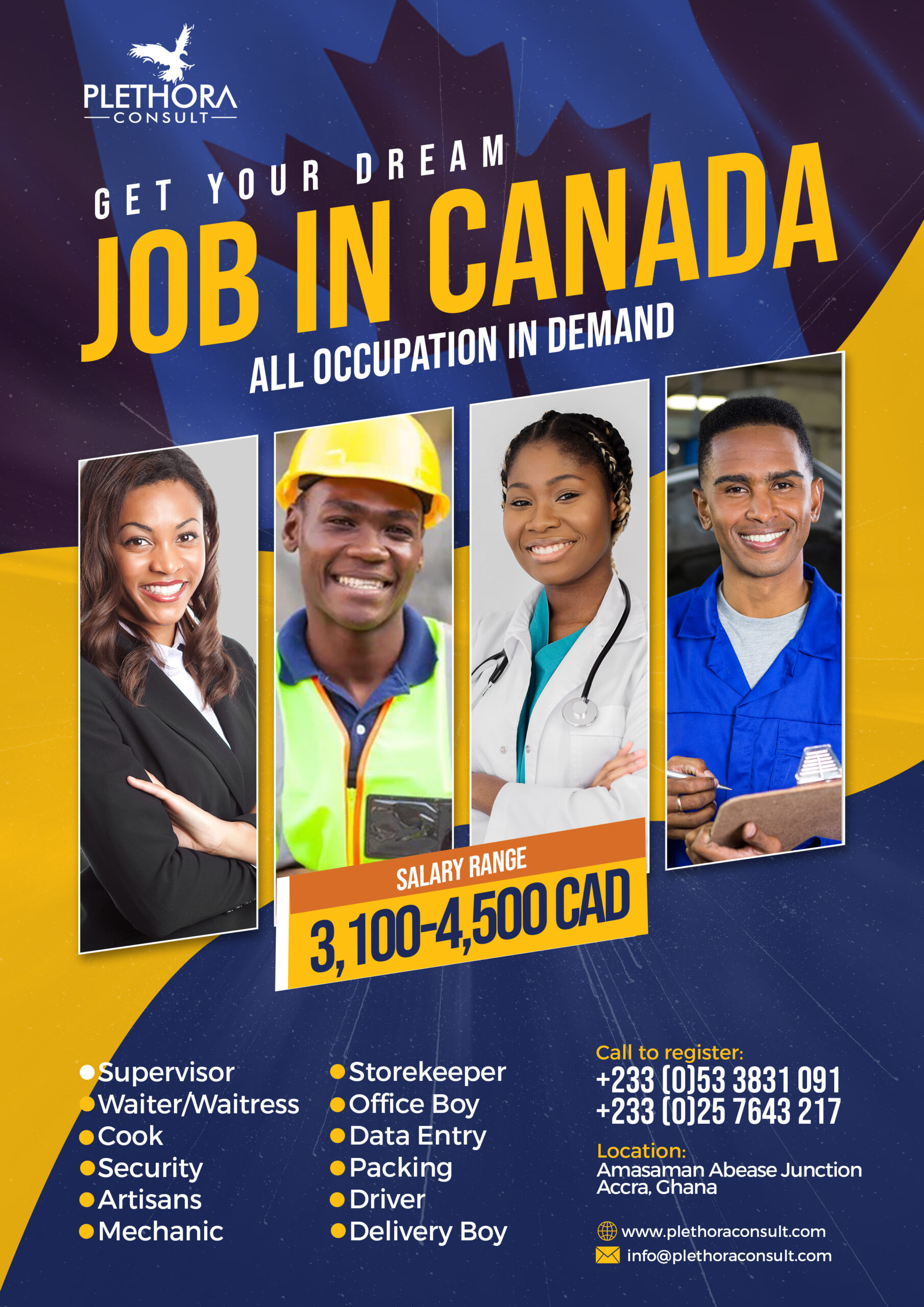 Job in Canada for Ghanaians Plethora consult Service